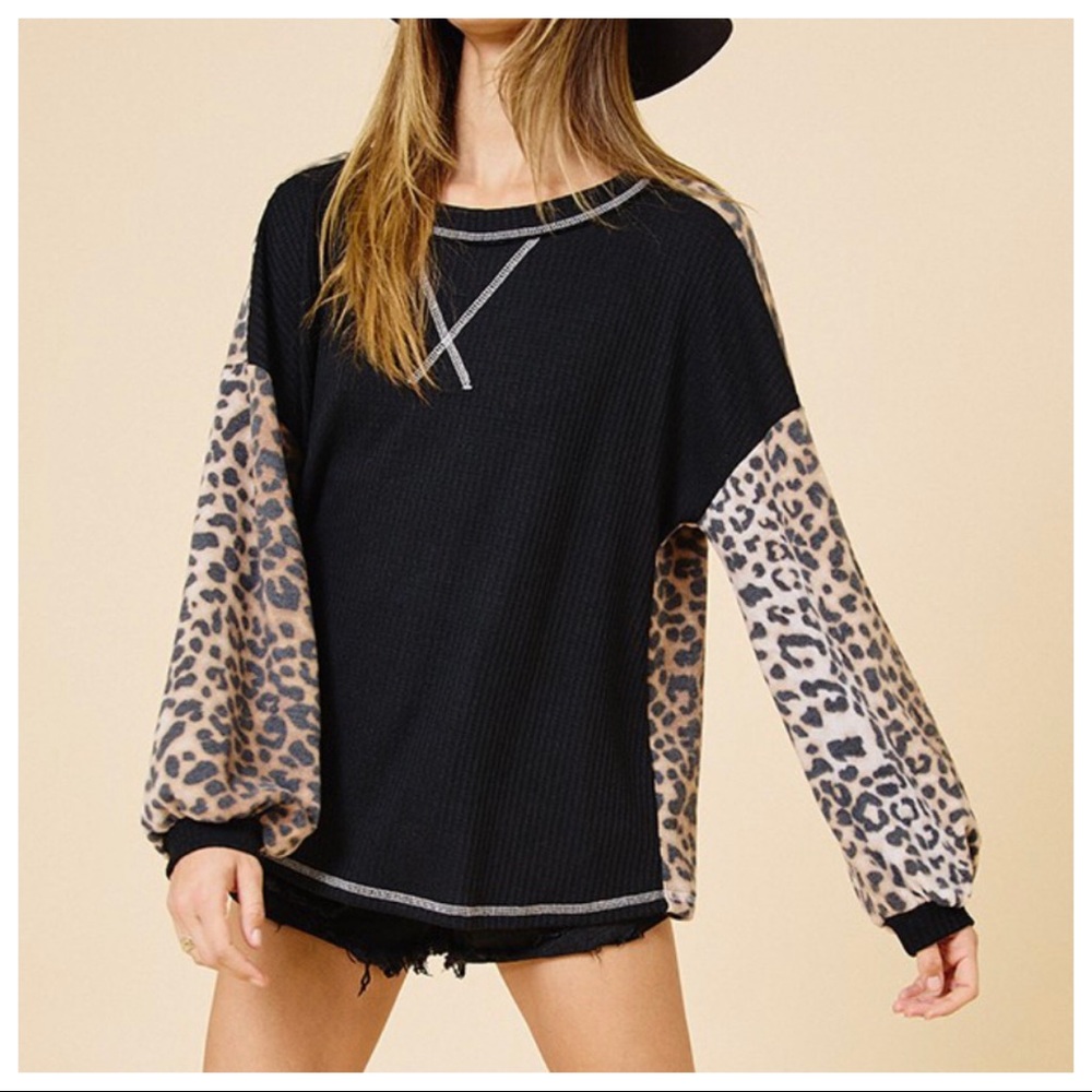 Animal print chic boxy tunic top - Picture 2 of 4